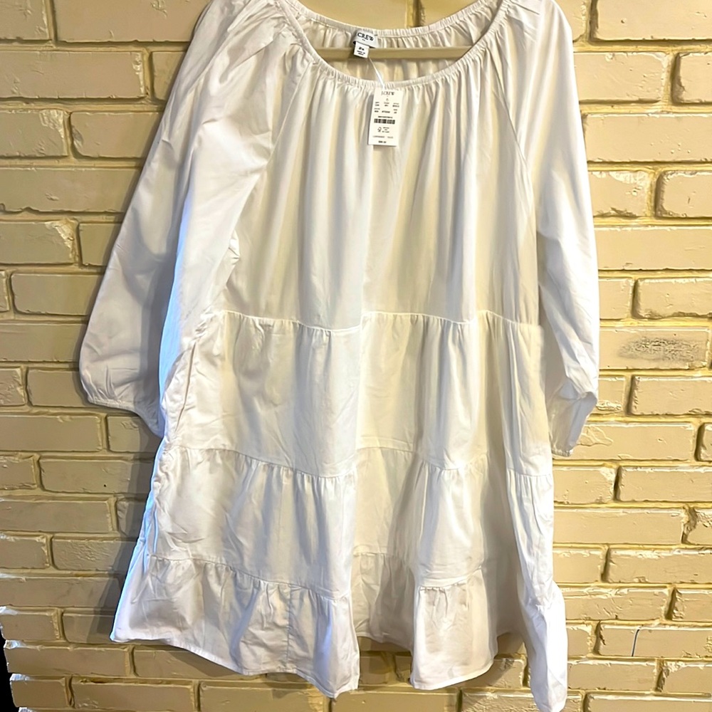COPY - J. Crew Cotton White Tiered Mini Dress Size 2X